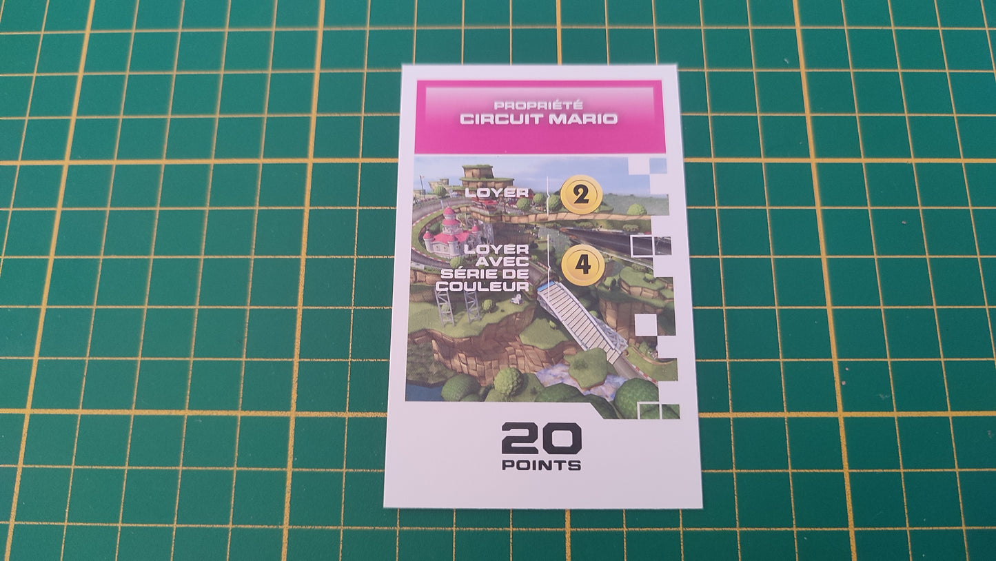 Carte propriété Circuit Mario jeu de société Monopoly Gamer Mario Kart Hasbro pièce détachée #E82