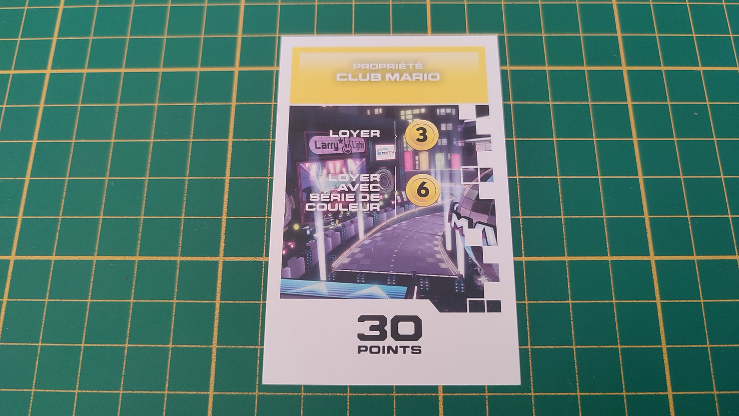 Carte propriété Club Mario jeu de société Monopoly Gamer Mario Kart Hasbro pièce détachée #E82