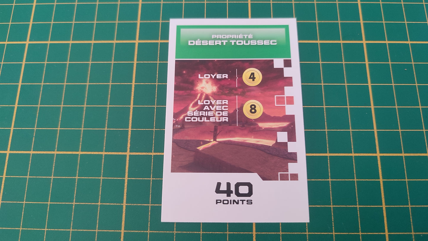 Carte propriété Désert Toussec jeu de société Monopoly Gamer Mario Kart Hasbro pièce détachée #E82