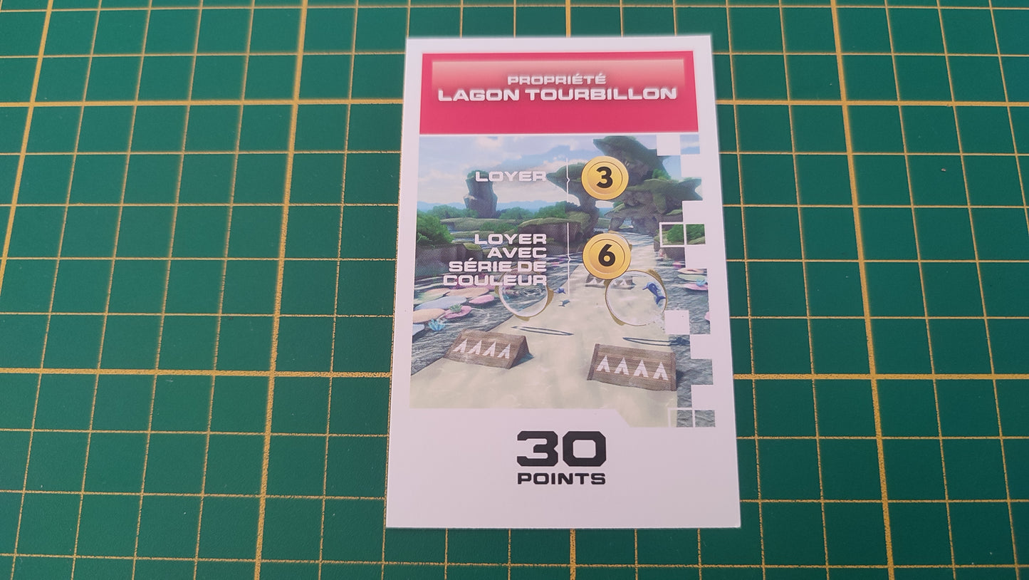 Carte propriété Lagon Tourbillon jeu de société Monopoly Gamer Mario Kart Hasbro pièce détachée #E82