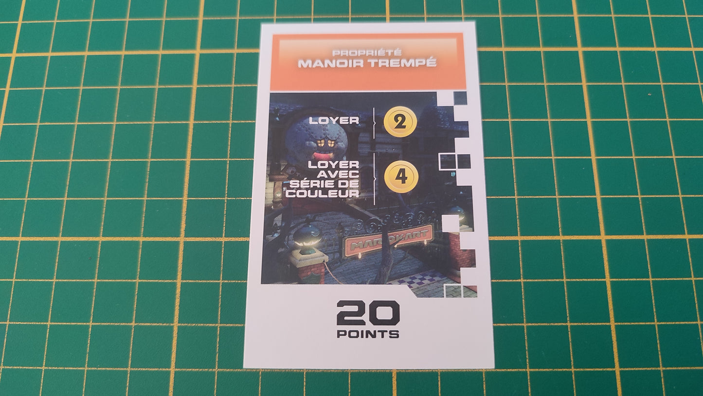 Carte propriété Manoir trempé jeu de société Monopoly Gamer Mario Kart Hasbro pièce détachée #E82