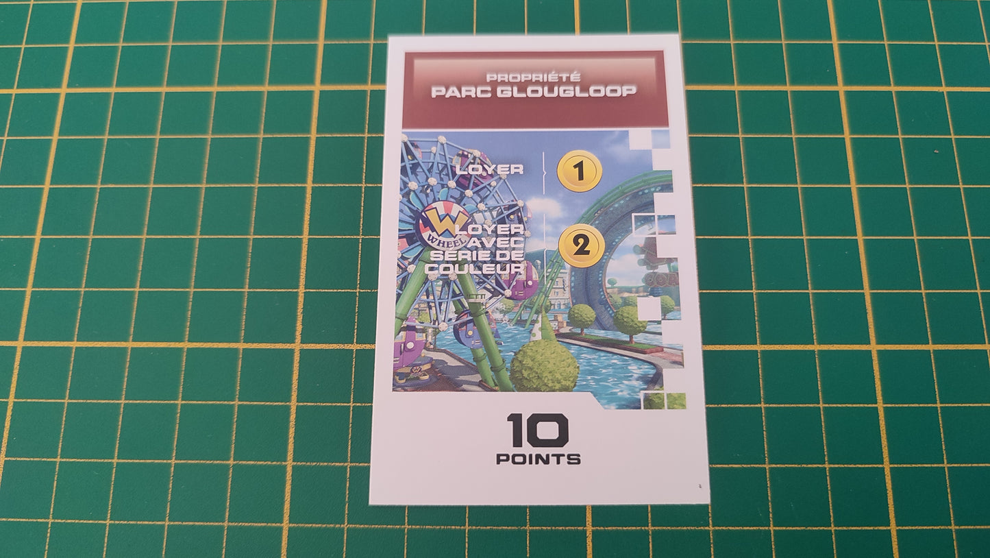 Carte propriété Parc Glougloop jeu de société Monopoly Gamer Mario Kart Hasbro pièce détachée #E82
