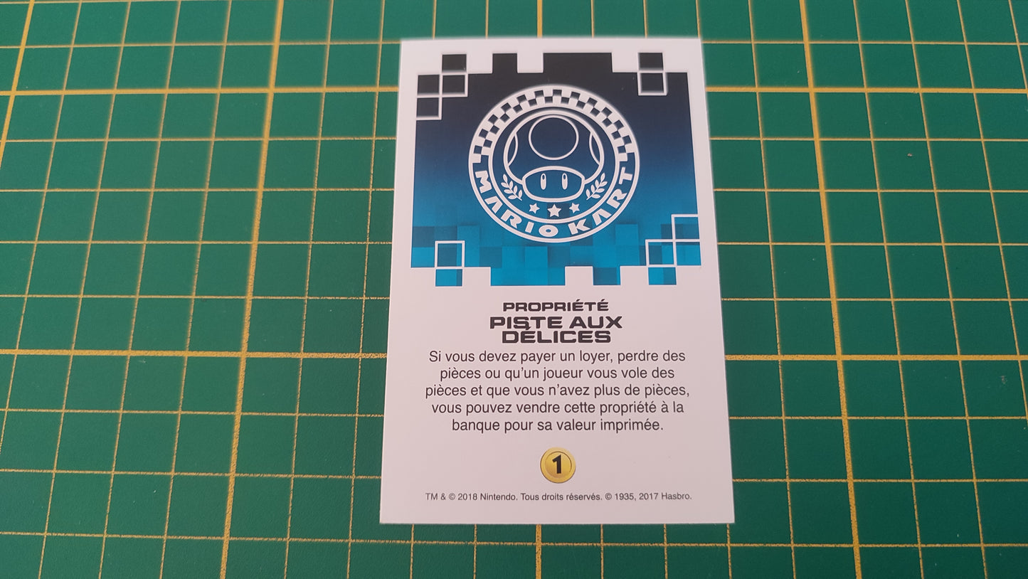 Carte propriété Piste aux délices jeu de société Monopoly Gamer Mario Kart Hasbro pièce détachée #E82