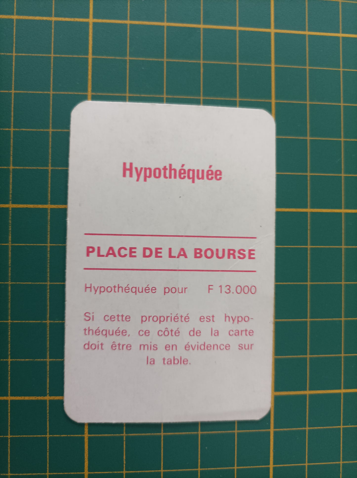 Carte propriété Place de la Bourse pièce détachée jeu de société Monopoly Miro Meccano #E40