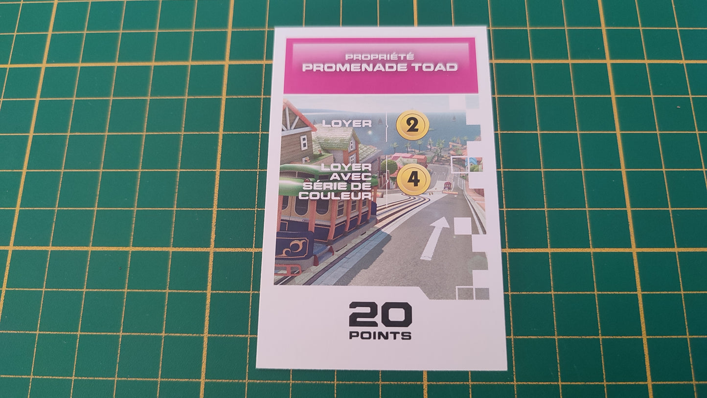 Carte propriété Promenade Toad jeu de société Monopoly Gamer Mario Kart Hasbro pièce détachée #E82