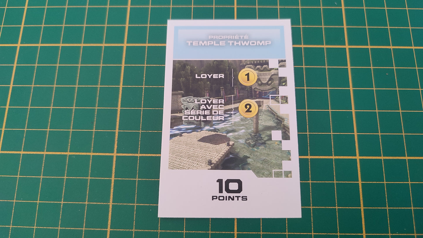 Carte propriété Temple Thwomp jeu de société Monopoly Gamer Mario Kart Hasbro pièce détachée #E82