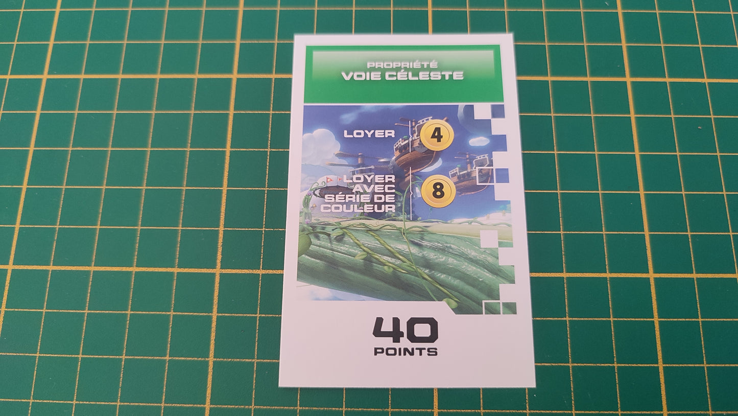 Carte propriété Voie Céleste jeu de société Monopoly Gamer Mario Kart Hasbro pièce détachée #E82