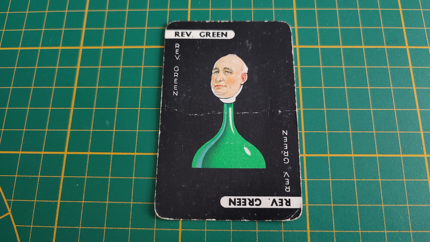 Carte rev green en l'état Cluedo the Great détective game pièce détachée jeu de société #E45