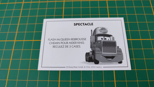 Carte spectacle Flash McQueen pièce détachée jeu de société Monopoly Disney éditions Hasbro #B94