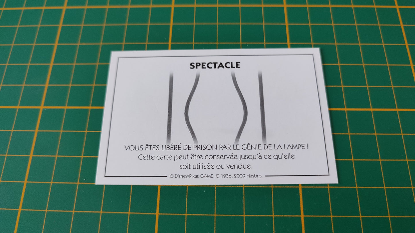 Carte spectacle Libéré de prison pièce détachée jeu de société Monopoly Disney éditions Hasbro #B94