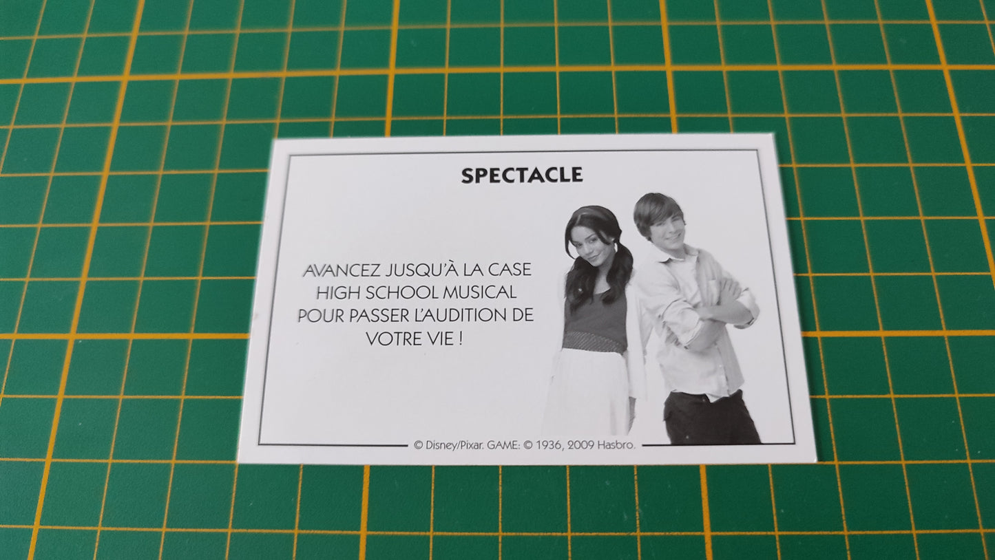 Carte spectacle la case high school musical pièce détachée jeu de société Monopoly Disney éditions Hasbro #B94