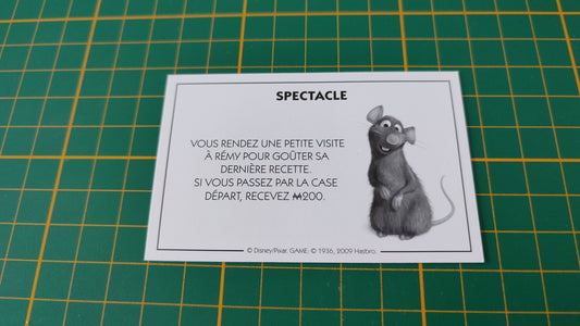 Carte spectacle petite visite à Remy pièce détachée jeu de société Monopoly Disney éditions Hasbro #B94