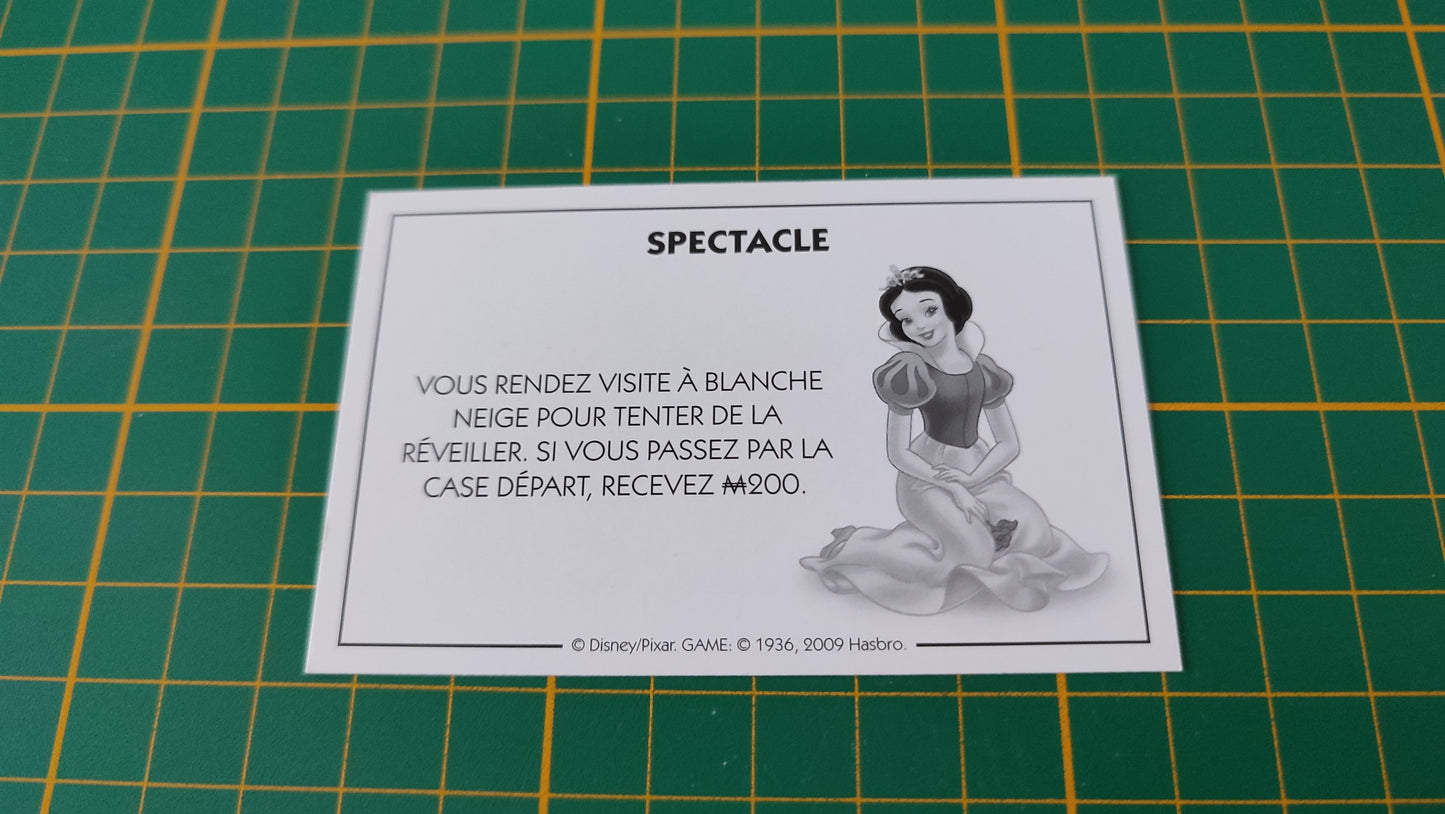 Carte spectacle rendez visite à Blanche Neige pièce détachée jeu de société Monopoly Disney éditions Hasbro #B94