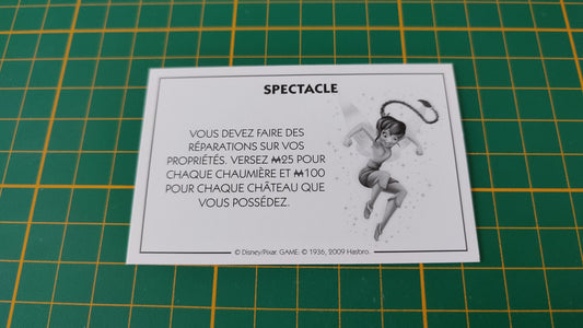 Carte spectacle réparations sur vos propriétés pièce détachée jeu de société Monopoly Disney éditions Hasbro #B94