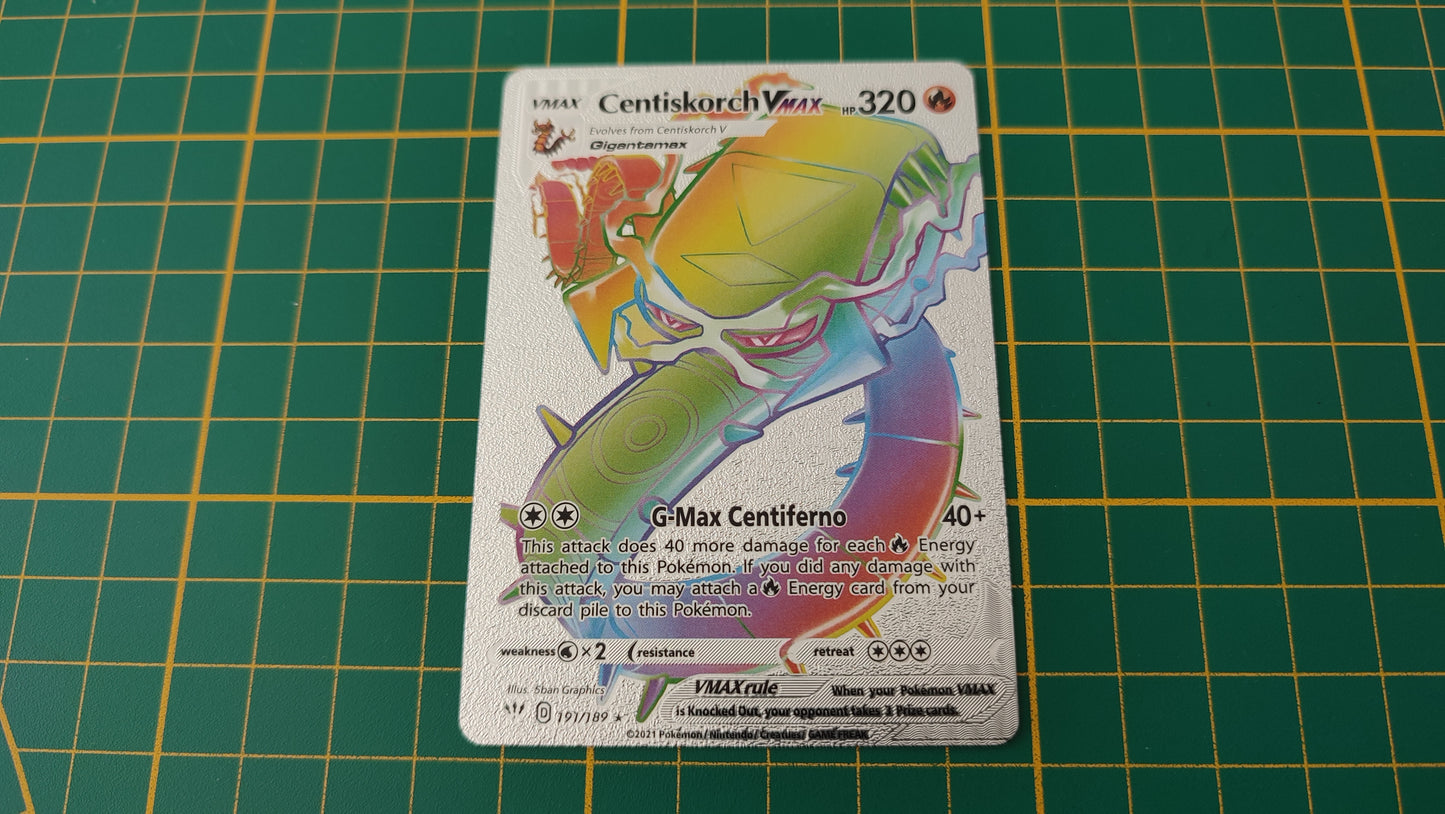 Centiskorch Vmax carte illustration Pokémon cosplay couleur argent anglaise #SP