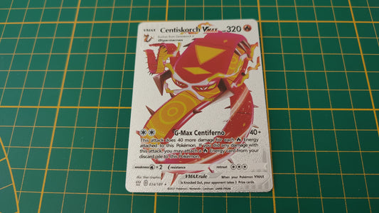 Centiskorch Vmax carte illustration Pokémon cosplay couleur argent anglaise #SP