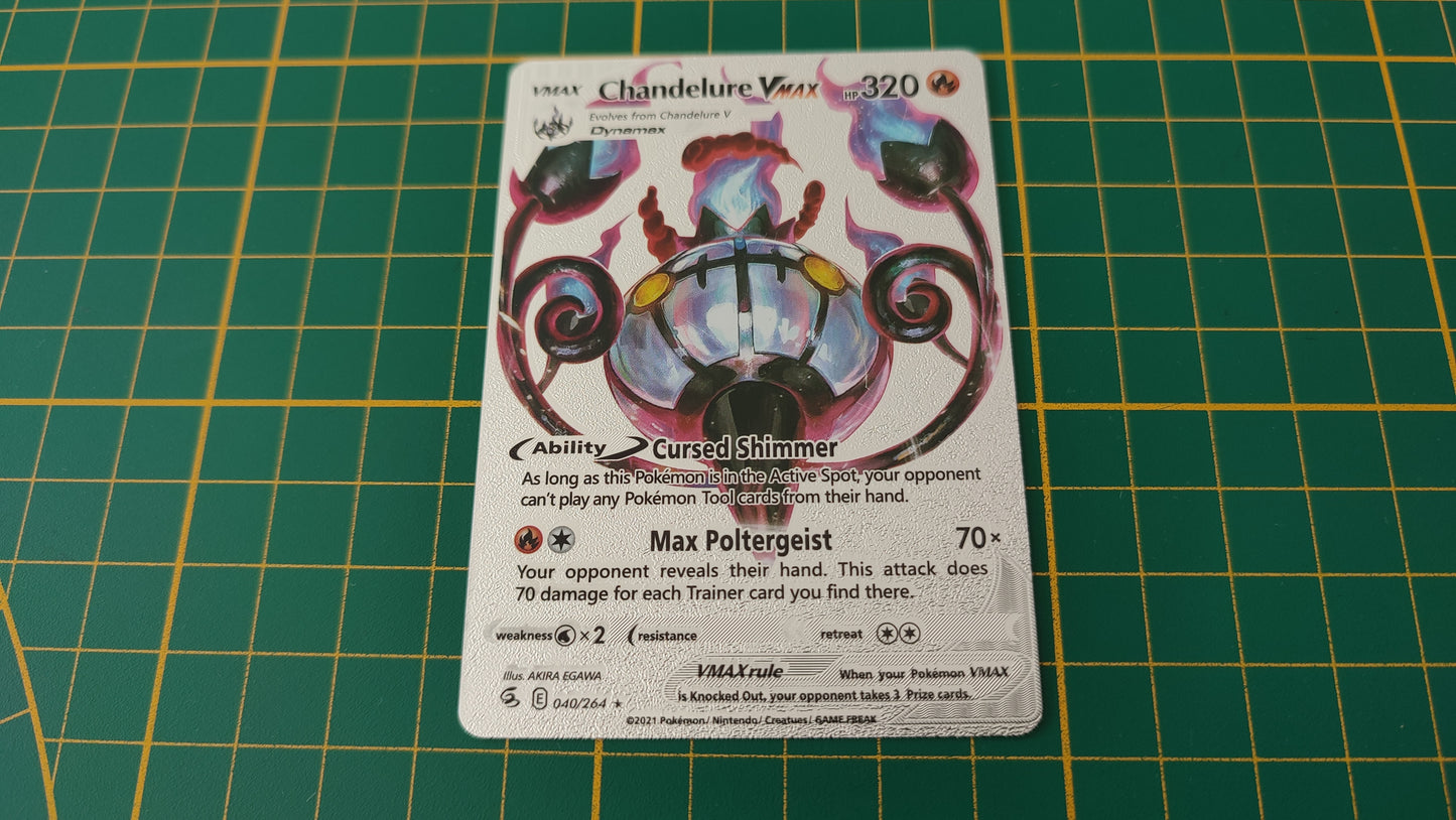 Chandelure Vmax carte illustration Pokémon cosplay couleur argent anglaise #SP