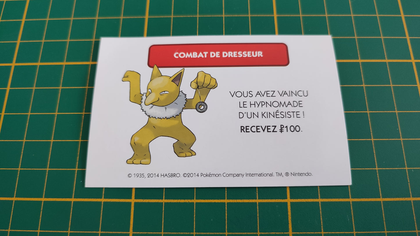 Combat de dresseur Hypnomade pièce détachée jeu de société Monopoly Pokémon édition de Kanto #C43