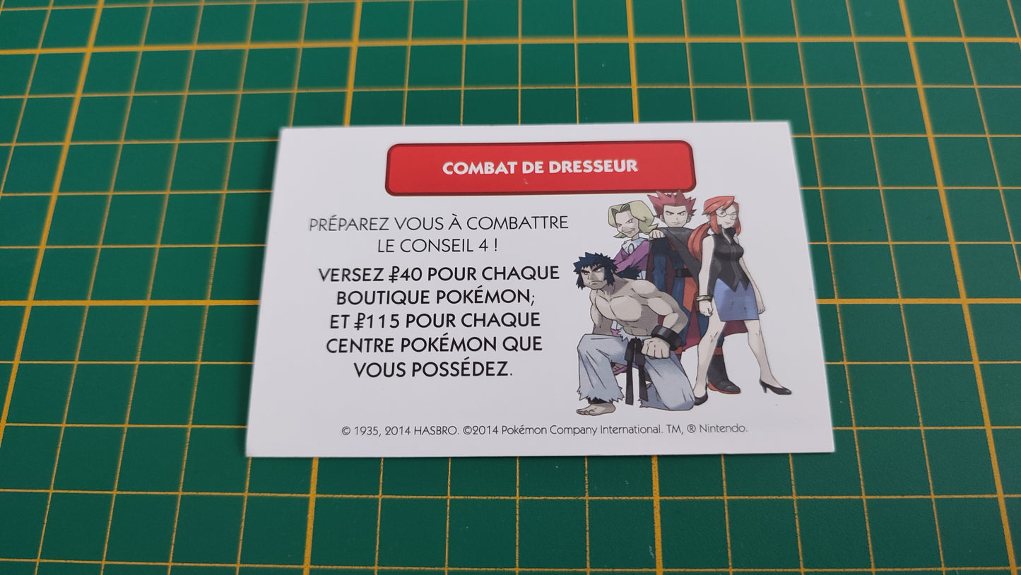 Combat de dresseur Le conseil 4 pièce détachée jeu de société Monopoly Pokémon édition de Kanto #C43