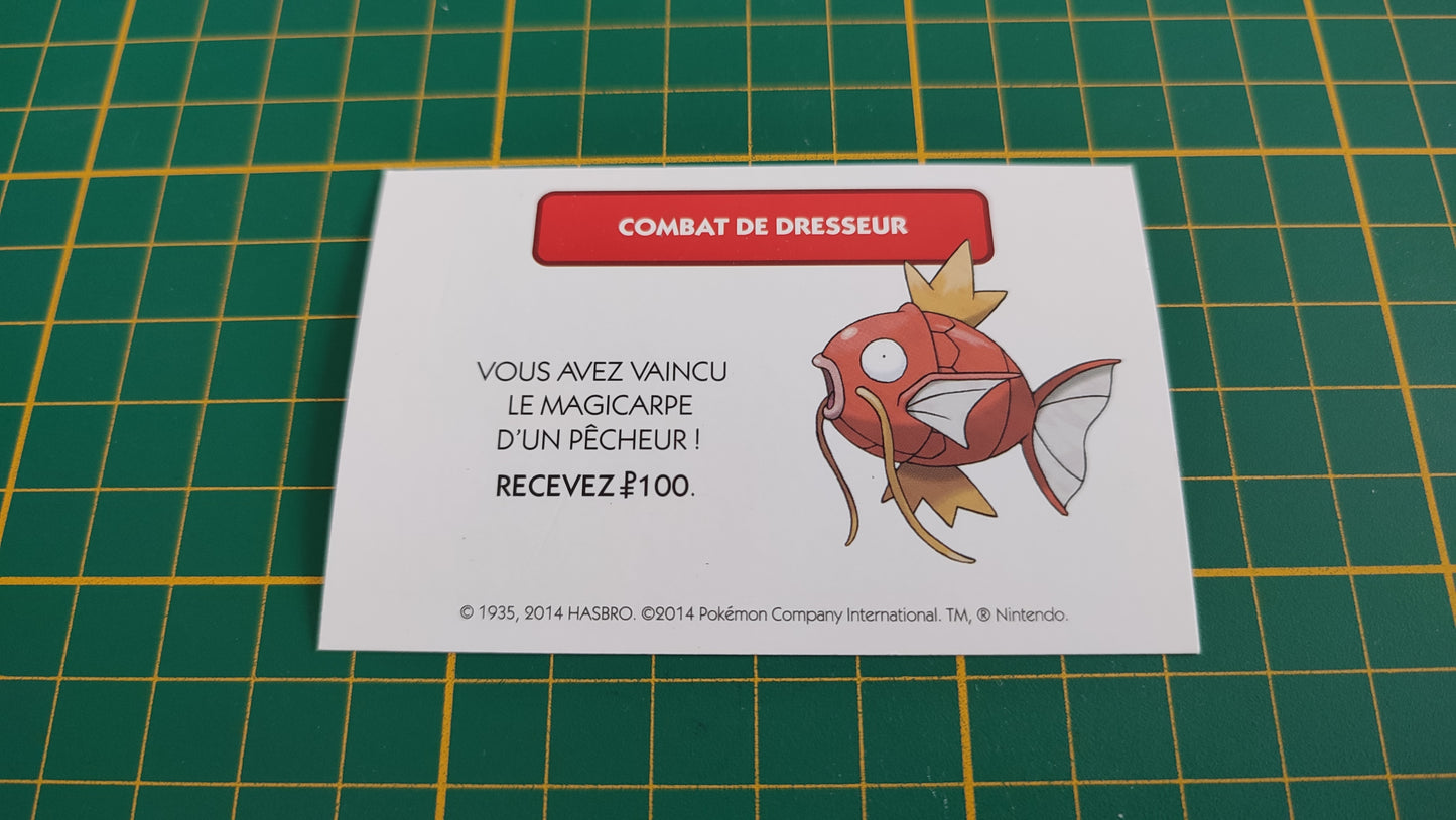 Combat de dresseur Magicarpe pièce détachée jeu de société Monopoly Pokémon édition de Kanto #C43