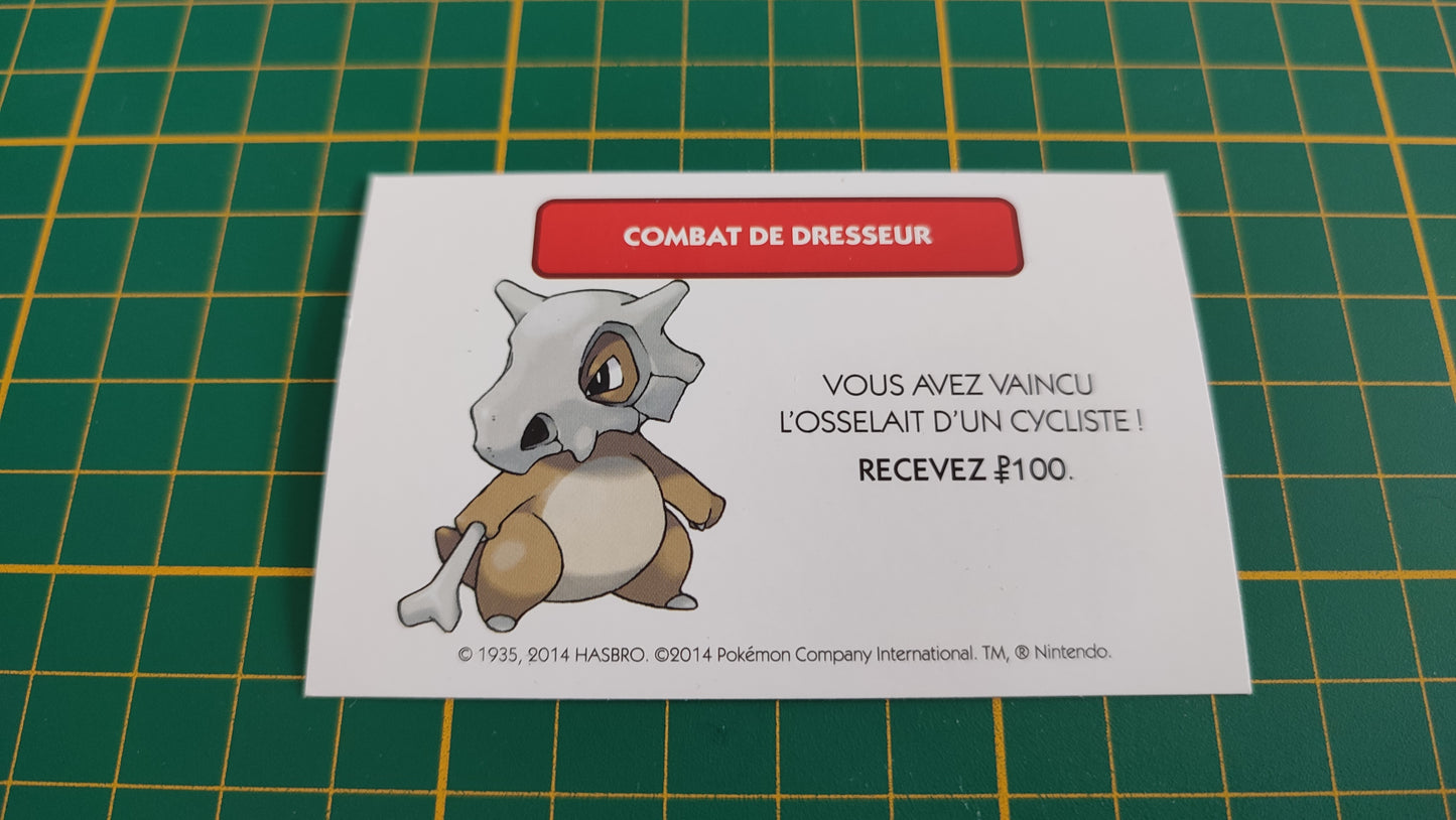 Combat de dresseur Osselait pièce détachée jeu de société Monopoly Pokémon édition de Kanto #C43