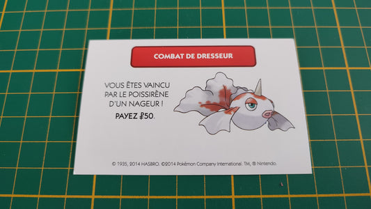 Combat de dresseur Poissirène pièce détachée jeu de société Monopoly Pokémon édition de Kanto #C43