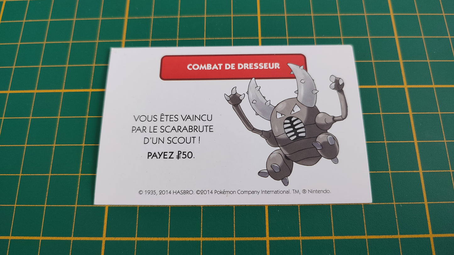 Combat de dresseur Scarabrute pièce détachée jeu de société Monopoly Pokémon édition de Kanto #C43