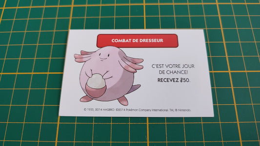 Combat de dresseur jour de chance pièce détachée jeu de société Monopoly Pokémon édition de Kanto #C43