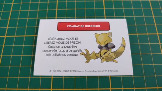 Combat de dresseur libérez-vous de prison pièce détachée jeu de société Monopoly Pokémon édition de Kanto #C43