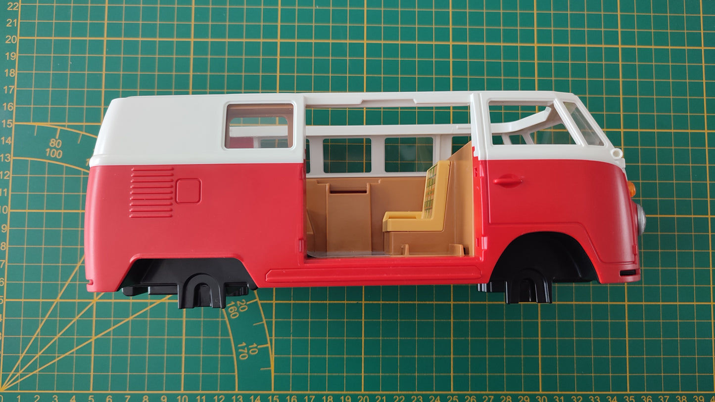 Combi rouge VW T1 dans l'état pièce détachée Playmobil #E56