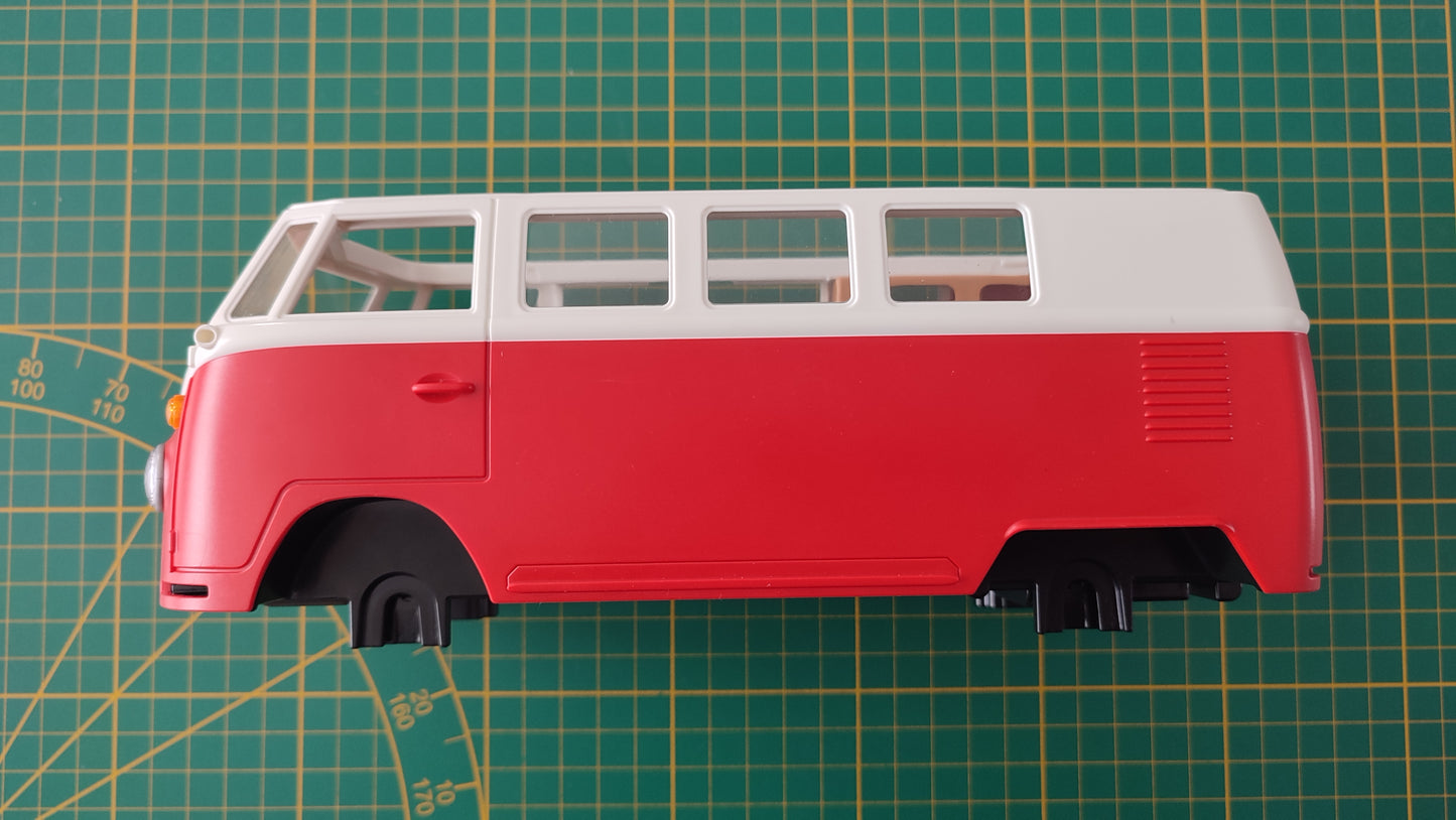 Combi rouge VW T1 dans l'état pièce détachée Playmobil #E56