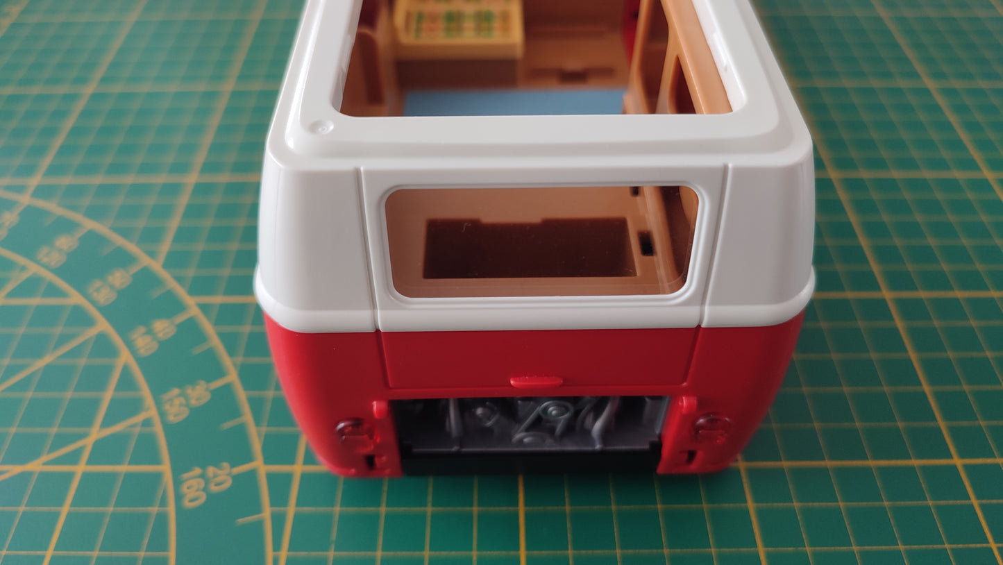 Combi rouge VW T1 dans l'état pièce détachée Playmobil #E56