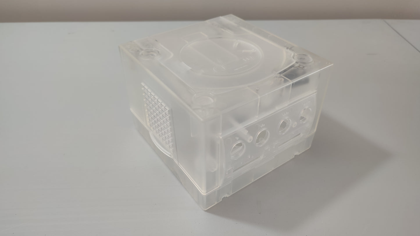 Console avec câbles et manette plasturgie blanche transparente pièce détachée pour console de jeux Nintendo Game cube Gamecube DOL-001 ou DOL-101