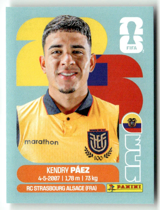 ECU 11 Kendry Páez - Sticker autocollant Panini Coupe du Monde FIFA 2026 Équateur - Pièce détachée