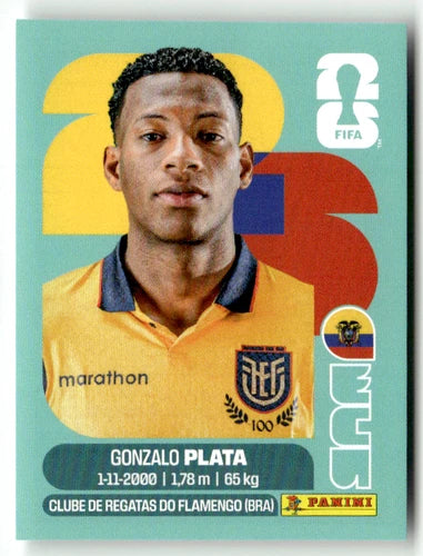 ECU 16 Gonzalo Plata - Sticker autocollant Panini Coupe du Monde FIFA 2026 Équateur - Pièce détachée