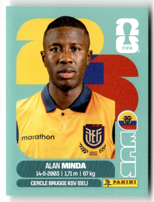 ECU 18 Alan Minda - Sticker autocollant Panini Coupe du Monde FIFA 2026 Équateur - Pièce détachée