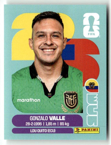 ECU 3 Gonzalo Valle - Sticker autocollant Panini Coupe du Monde FIFA 2026 Équateur - Pièce détachée