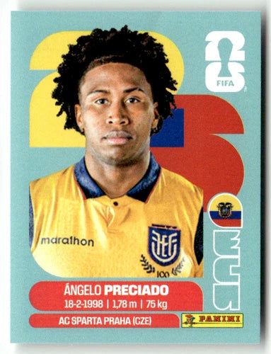 ECU 7 Ángelo Preciado - Sticker autocollant Panini Coupe du Monde FIFA 2026 Équateur - Pièce détachée