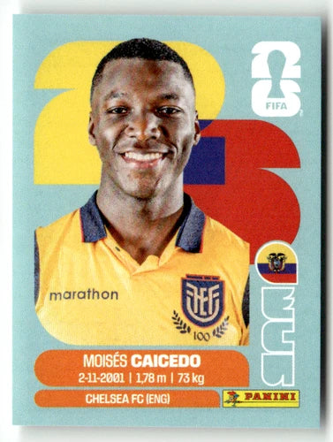 ECU 9 Moisés Caicedo - Sticker autocollant Panini Coupe du Monde FIFA 2026 Équateur - Pièce détachée