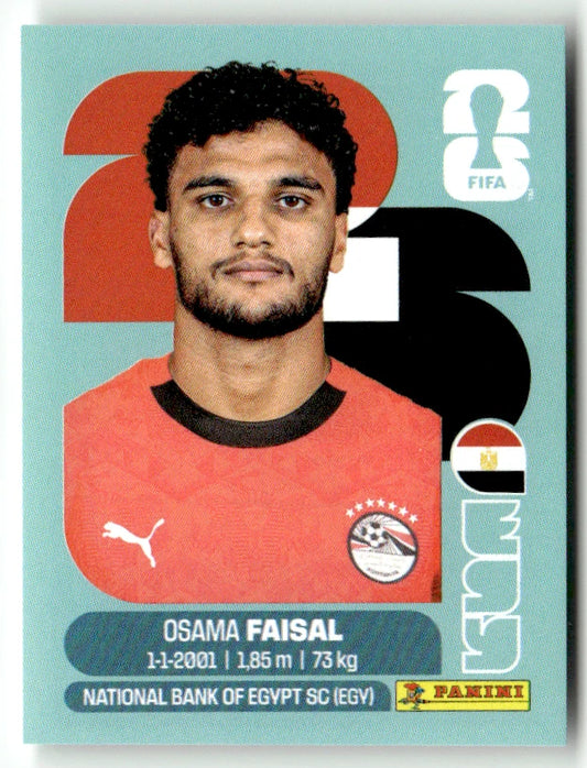 EGY 16 Osama Faisal - Sticker autocollant Panini Coupe du Monde FIFA 2026 Égypte - Pièce détachée
