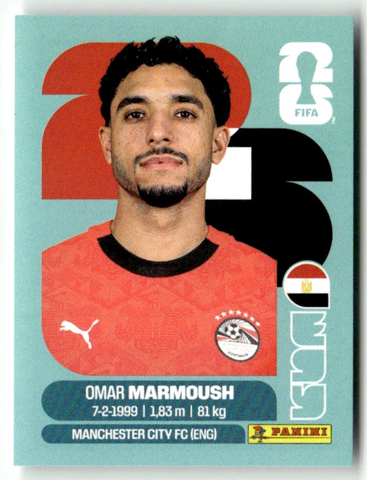 EGY 20 Omar Marmoush - Sticker autocollant Panini Coupe du Monde FIFA 2026 Égypte - Pièce détachée