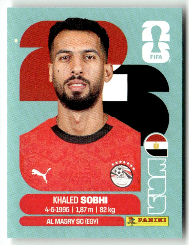 EGY 6 Khaled Sobhi - Sticker autocollant Panini Coupe du Monde FIFA 2026 Égypte - Pièce détachée