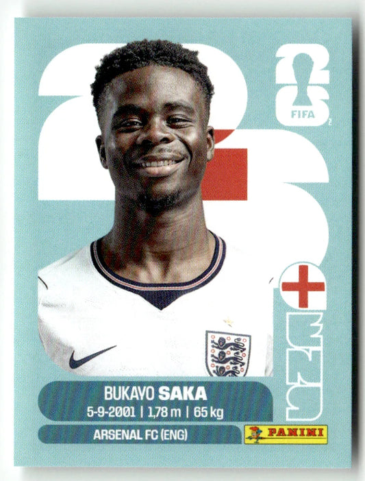 ENG 17 Bukayo Saka - Sticker autocollant Panini Coupe du Monde FIFA 2026 Angleterre - Pièce détachée