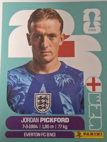 ENG 2 Jordan Pickford - Sticker autocollant Panini Coupe du Monde FIFA 2026 Angleterre - Pièce détachée