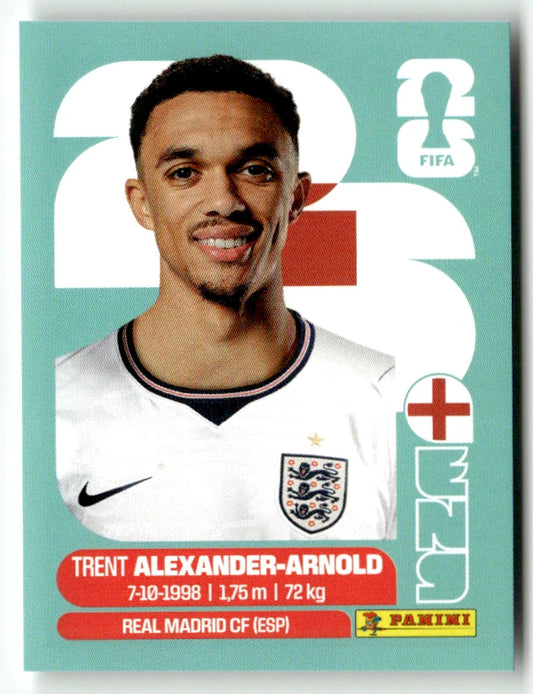 ENG 6 Trent Alexander-Arnold - Sticker autocollant Panini Coupe du Monde FIFA 2026 Angleterre - Pièce détachée
