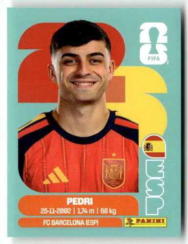 ESP 11 Pedri - Sticker autocollant Panini Coupe du Monde FIFA 2026 Espagne - Pièce détachée
