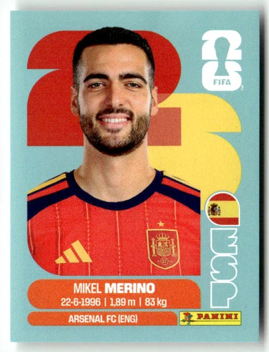 ESP 14 Mikel Merino - Sticker autocollant Panini Coupe du Monde FIFA 2026 Espagne - Pièce détachée