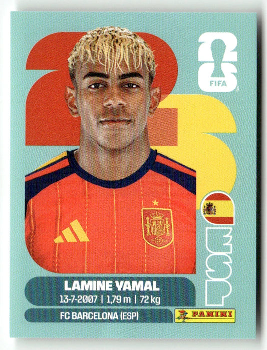 ESP 15 Lamine Yamal - Sticker autocollant Panini Coupe du Monde FIFA 2026 Espagne - Pièce détachée
