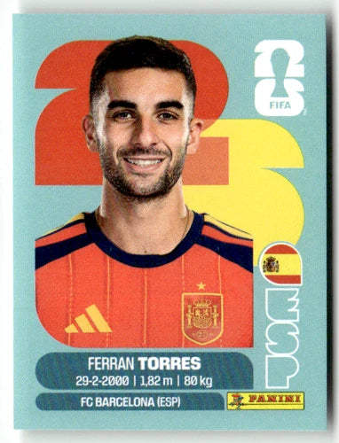 ESP 18 Ferran Torres - Sticker autocollant Panini Coupe du Monde FIFA 2026 Espagne - Pièce détachée