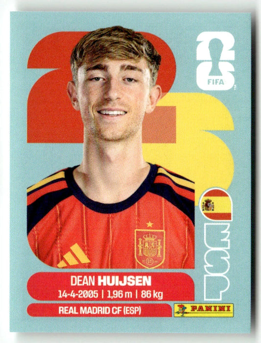 ESP 5 Dean Huijsen - Sticker autocollant Panini Coupe du Monde FIFA 2026 Espagne - Pièce détachée